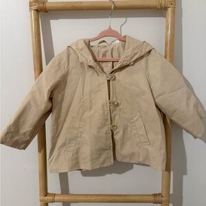 Zara Kids Beige Hooded Raincoat